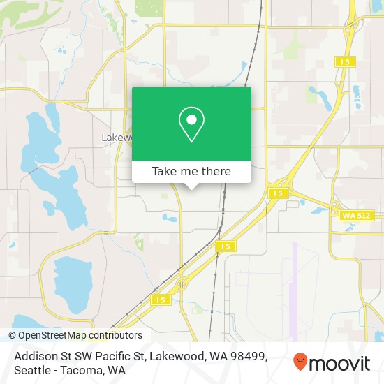 Mapa de Addison St SW Pacific St, Lakewood, WA 98499
