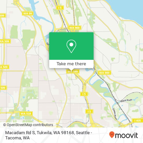 Mapa de Macadam Rd S, Tukwila, WA 98168