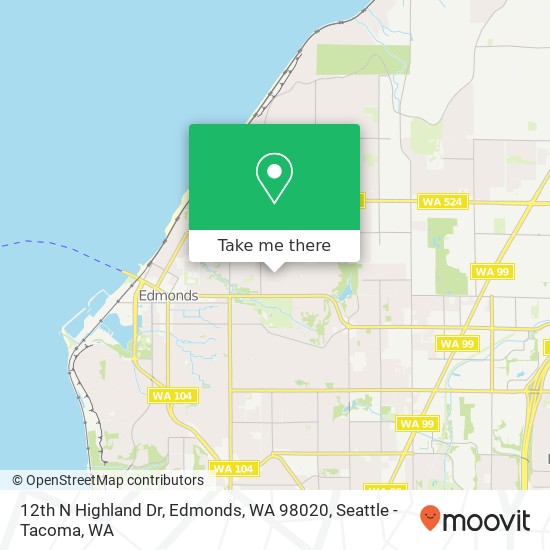 Mapa de 12th N Highland Dr, Edmonds, WA 98020