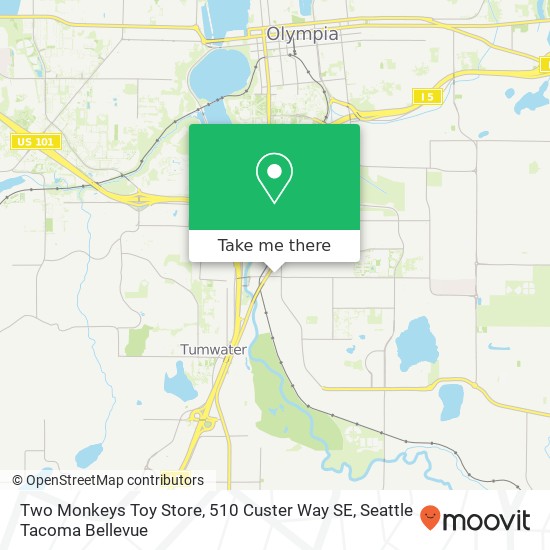 Mapa de Two Monkeys Toy Store, 510 Custer Way SE