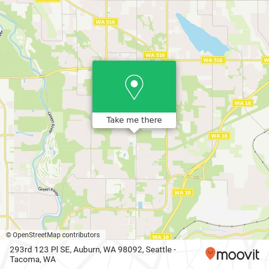 Mapa de 293rd 123 Pl SE, Auburn, WA 98092