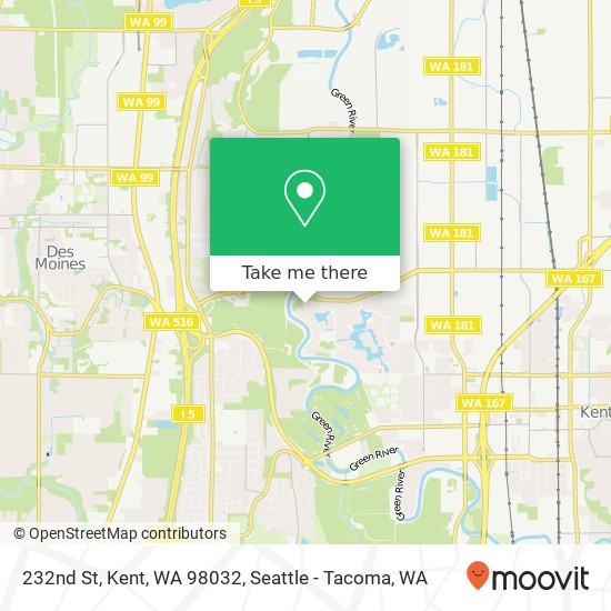 Mapa de 232nd St, Kent, WA 98032