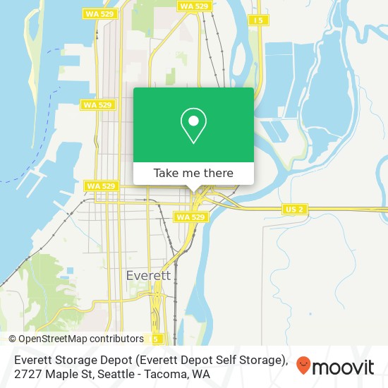 Mapa de Everett Storage Depot (Everett Depot Self Storage), 2727 Maple St