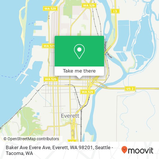 Baker Ave Evere Ave, Everett, WA 98201 map