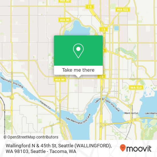 Wallingford N & 45th St, Seattle (WALLINGFORD), WA 98103 map