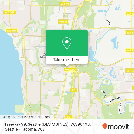 Freeway 99, Seattle (DES MOINES), WA 98198 map