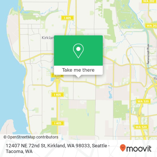 Mapa de 12407 NE 72nd St, Kirkland, WA 98033