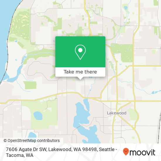 Mapa de 7606 Agate Dr SW, Lakewood, WA 98498