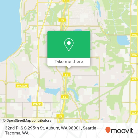 Mapa de 32nd Pl S S 295th St, Auburn, WA 98001