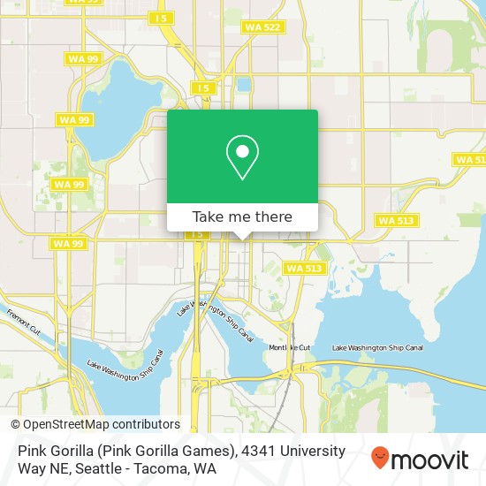 Pink Gorilla (Pink Gorilla Games), 4341 University Way NE map