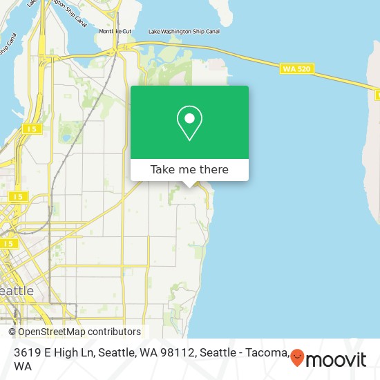 Mapa de 3619 E High Ln, Seattle, WA 98112