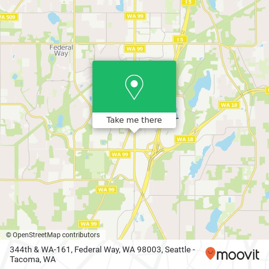 344th & WA-161, Federal Way, WA 98003 map