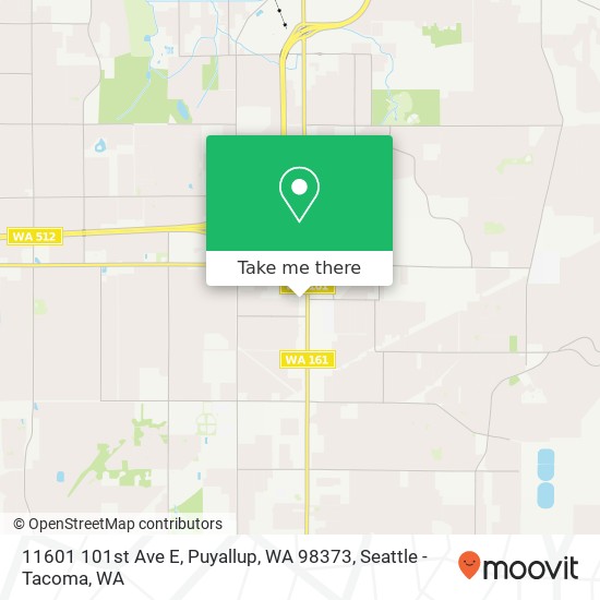 Mapa de 11601 101st Ave E, Puyallup, WA 98373