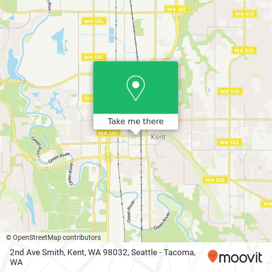 Mapa de 2nd Ave Smith, Kent, WA 98032