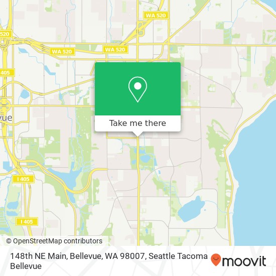 Mapa de 148th NE Main, Bellevue, WA 98007