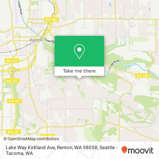 Mapa de Lake Way Kirkland Ave, Renton, WA 98058
