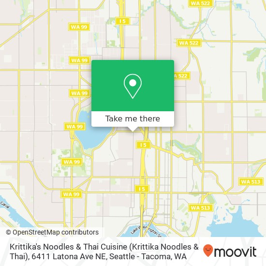 Mapa de Krittika's Noodles & Thai Cuisine (Krittika Noodles & Thai), 6411 Latona Ave NE