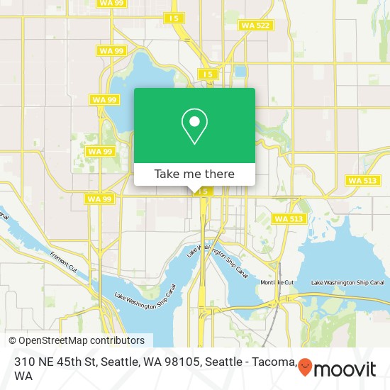 Mapa de 310 NE 45th St, Seattle, WA 98105