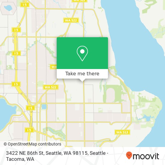 Mapa de 3422 NE 86th St, Seattle, WA 98115