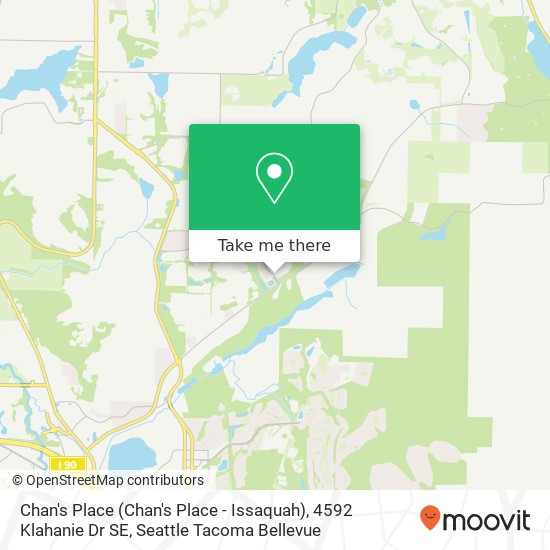 Mapa de Chan's Place (Chan's Place - Issaquah), 4592 Klahanie Dr SE