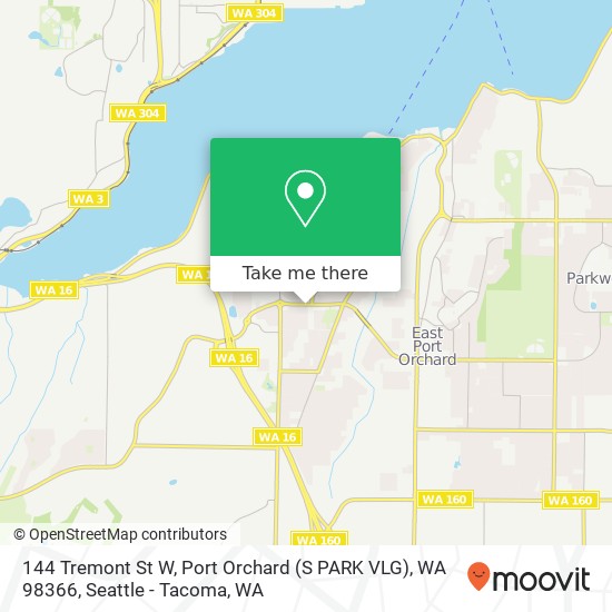 Mapa de 144 Tremont St W, Port Orchard (S PARK VLG), WA 98366