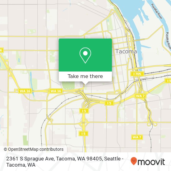Mapa de 2361 S Sprague Ave, Tacoma, WA 98405