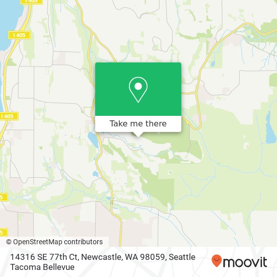 Mapa de 14316 SE 77th Ct, Newcastle, WA 98059