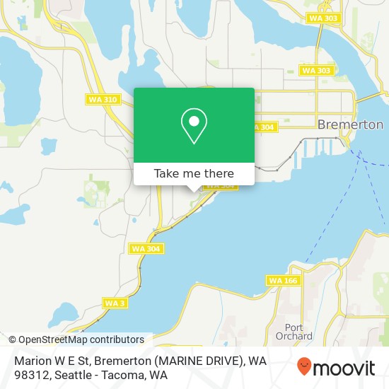 Marion W E St, Bremerton (MARINE DRIVE), WA 98312 map