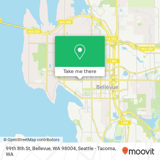 Mapa de 99th 8th St, Bellevue, WA 98004