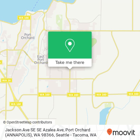 Mapa de Jackson Ave SE SE Azalea Ave, Port Orchard (ANNAPOLIS), WA 98366