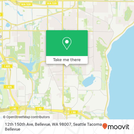 Mapa de 12th 150th Ave, Bellevue, WA 98007