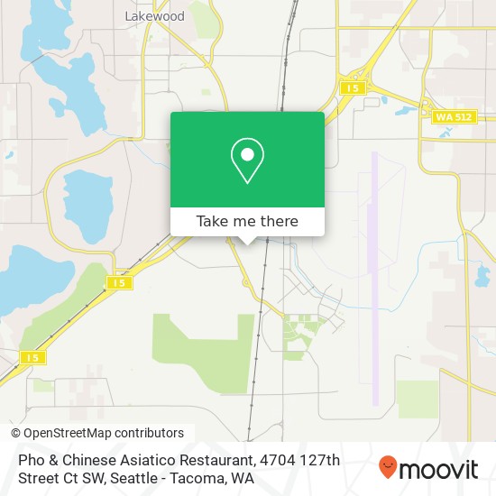 Mapa de Pho & Chinese Asiatico Restaurant, 4704 127th Street Ct SW