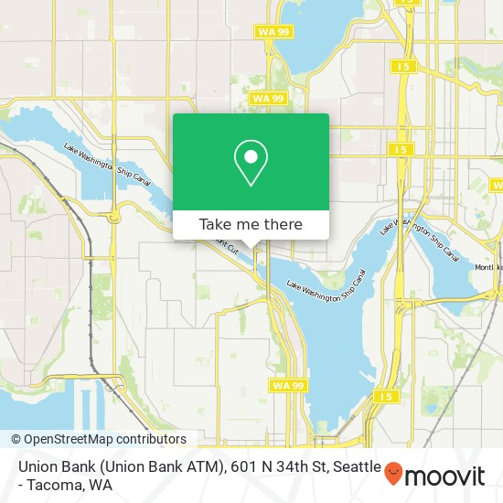 Mapa de Union Bank (Union Bank ATM), 601 N 34th St