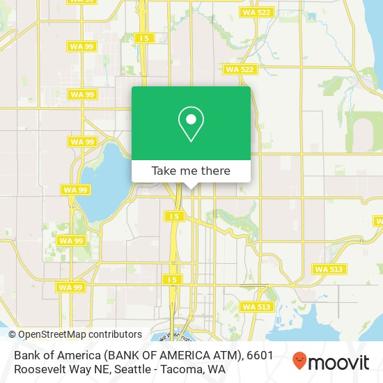 Bank of America (BANK OF AMERICA ATM), 6601 Roosevelt Way NE map