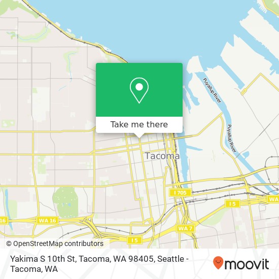 Mapa de Yakima S 10th St, Tacoma, WA 98405