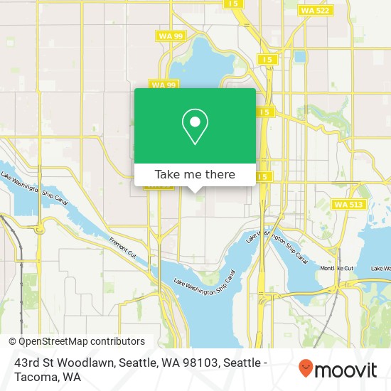 Mapa de 43rd St Woodlawn, Seattle, WA 98103