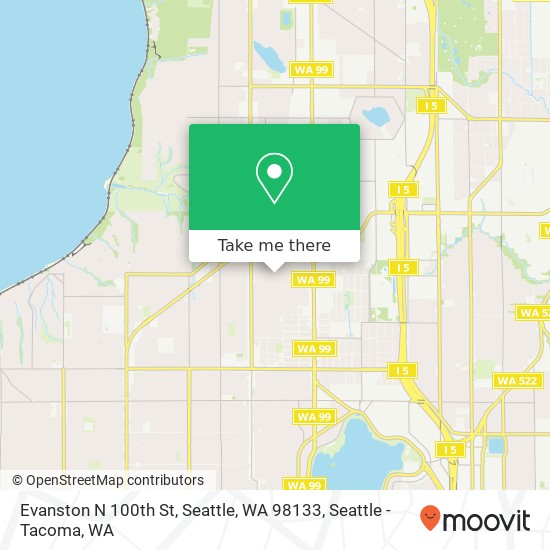 Mapa de Evanston N 100th St, Seattle, WA 98133