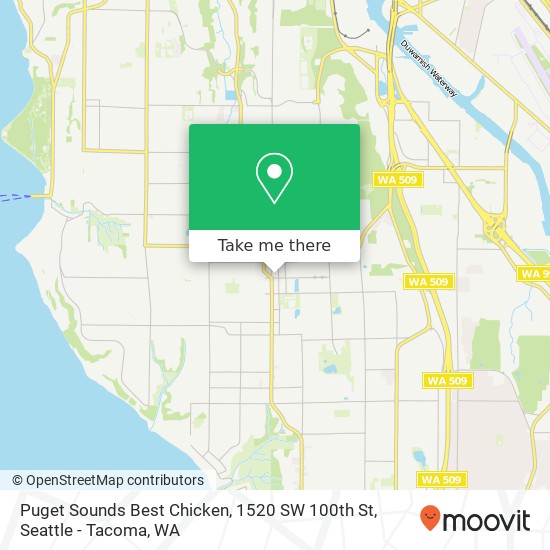 Mapa de Puget Sounds Best Chicken, 1520 SW 100th St