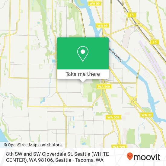 Mapa de 8th SW and SW Cloverdale St, Seattle (WHITE CENTER), WA 98106