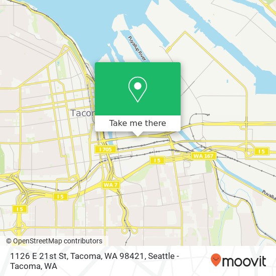 Mapa de 1126 E 21st St, Tacoma, WA 98421