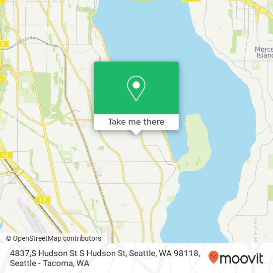 Mapa de 4837,S Hudson St S Hudson St, Seattle, WA 98118