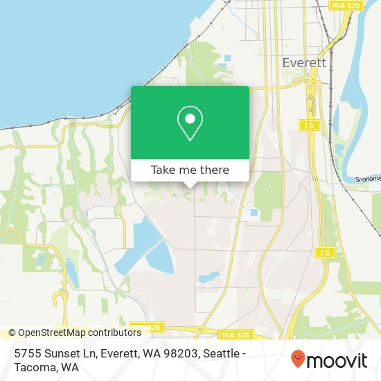 Mapa de 5755 Sunset Ln, Everett, WA 98203