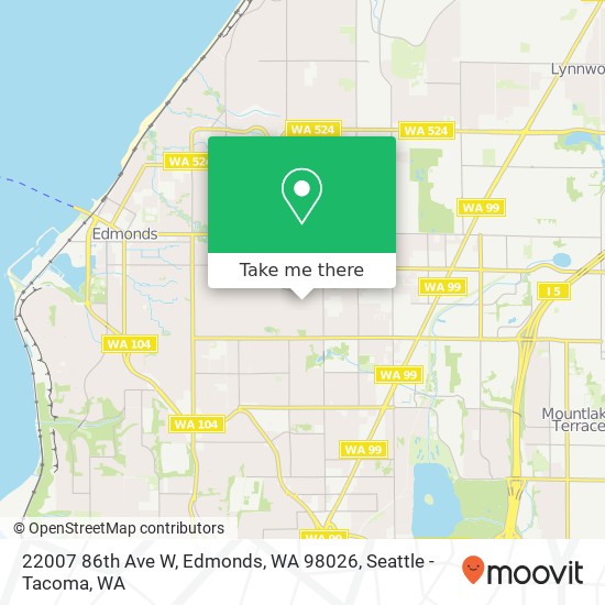 Mapa de 22007 86th Ave W, Edmonds, WA 98026