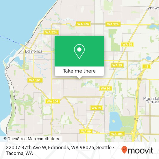 Mapa de 22007 87th Ave W, Edmonds, WA 98026