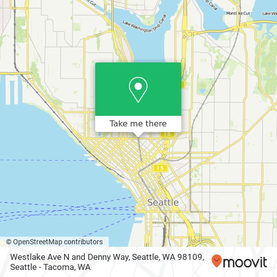Mapa de Westlake Ave N and Denny Way, Seattle, WA 98109