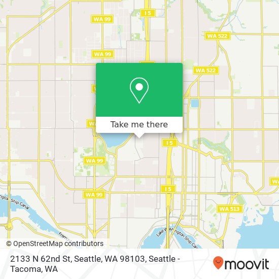 Mapa de 2133 N 62nd St, Seattle, WA 98103