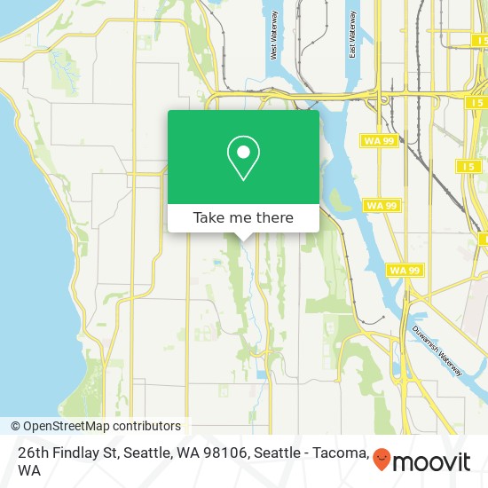 Mapa de 26th Findlay St, Seattle, WA 98106