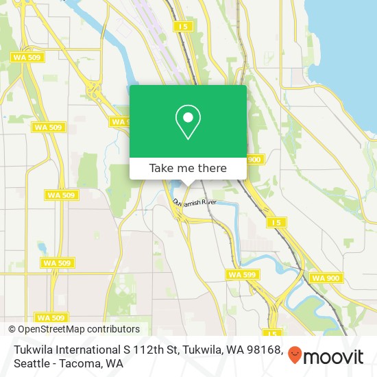 Mapa de Tukwila International S 112th St, Tukwila, WA 98168