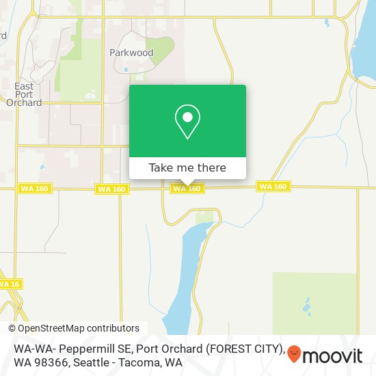 Mapa de WA-WA- Peppermill SE, Port Orchard (FOREST CITY), WA 98366