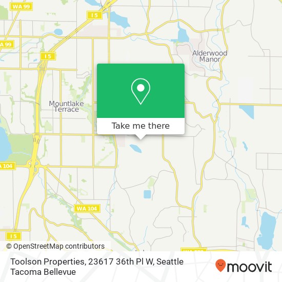 Toolson Properties, 23617 36th Pl W map